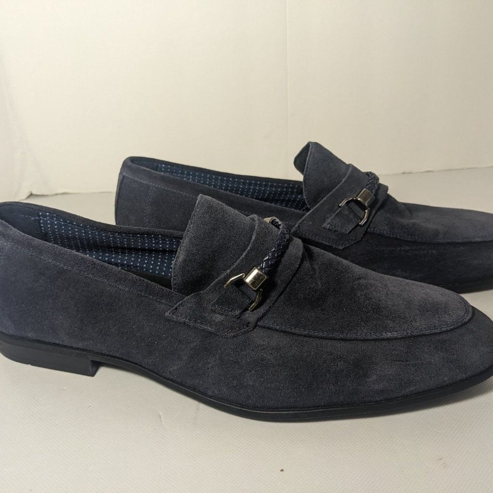 NEW- Men's Section X Shoes Slip-on 602SX0000 (Leather & Manmade) Navy - Picture 3 of 6